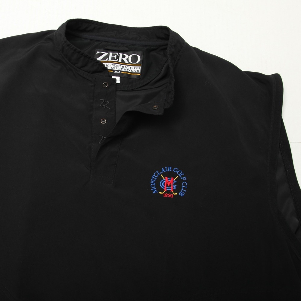 Zero Restriction Pullover Mens Large Black Montclair Golf Club Sleeveless Vest